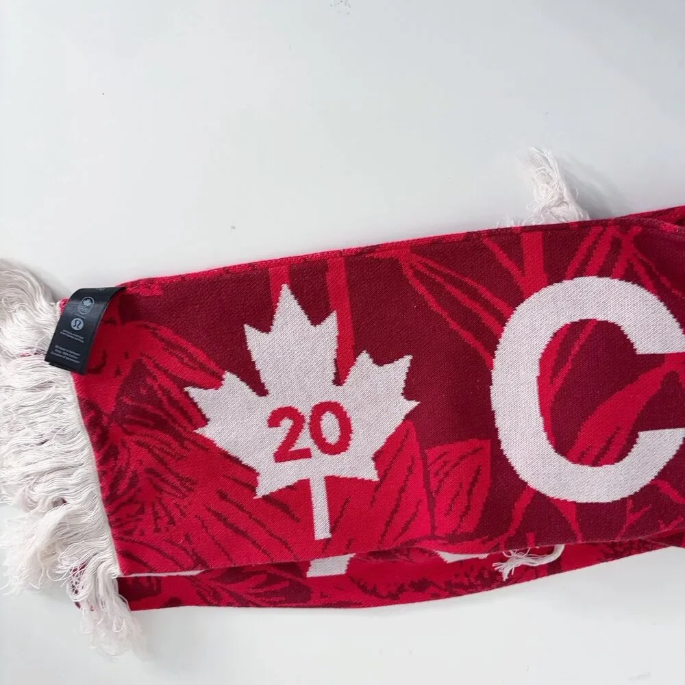 Lululemon Team Canada Future Legacy Scarf Red Paris 2024 Olympics Logo